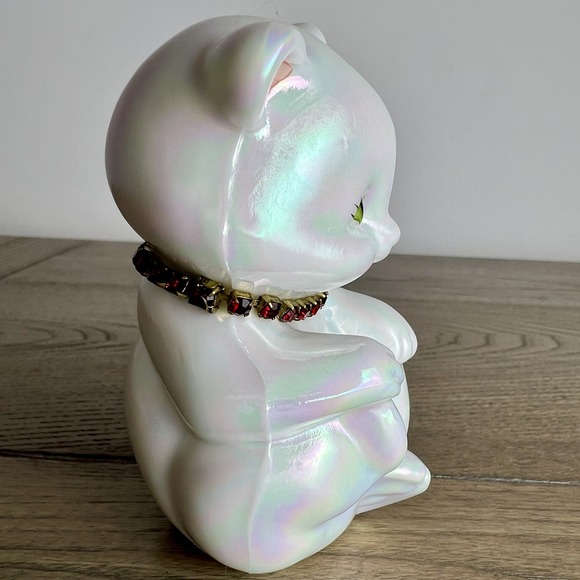 Fenton Bear Opal Iridescent 1993 T Watson Red Birthstone Necklace Sticker - Picture 3 of 7